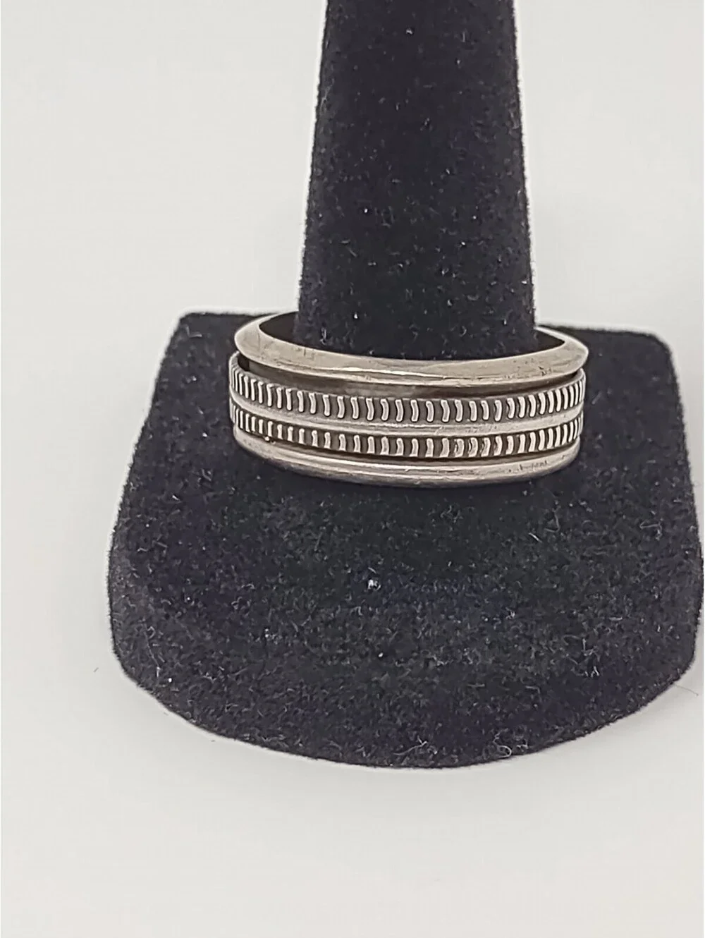Mexico 925 Sterling Silver Spinner Band Ring Sz 12 Unisex